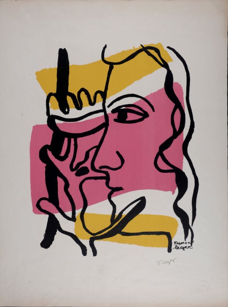 Литография Leger - Profil à la fleur, c. 1948
