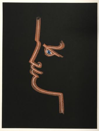 Литография Cocteau - Profile in Black 
