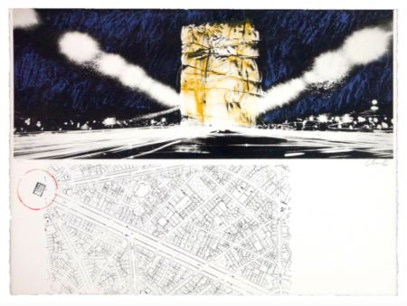 Литография Christo - Project for the Arc de Triomphe, Paris
