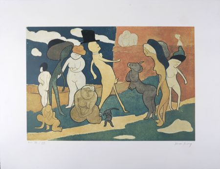 Литография Ray - Promenade, 1968 - Hand-signed