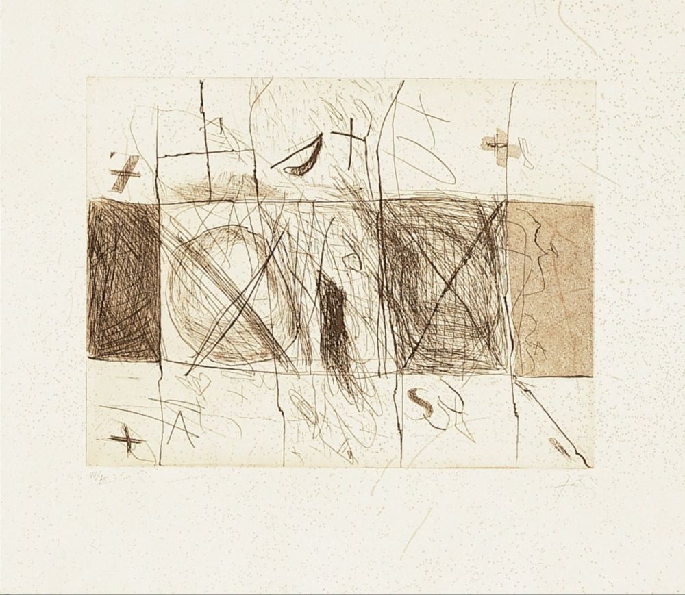 Гравюра Tàpies - Quadrats i grafismes
