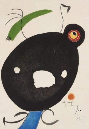 Офорт И Аквитанта Miró - Quatre colors Aparien El Mon IV
