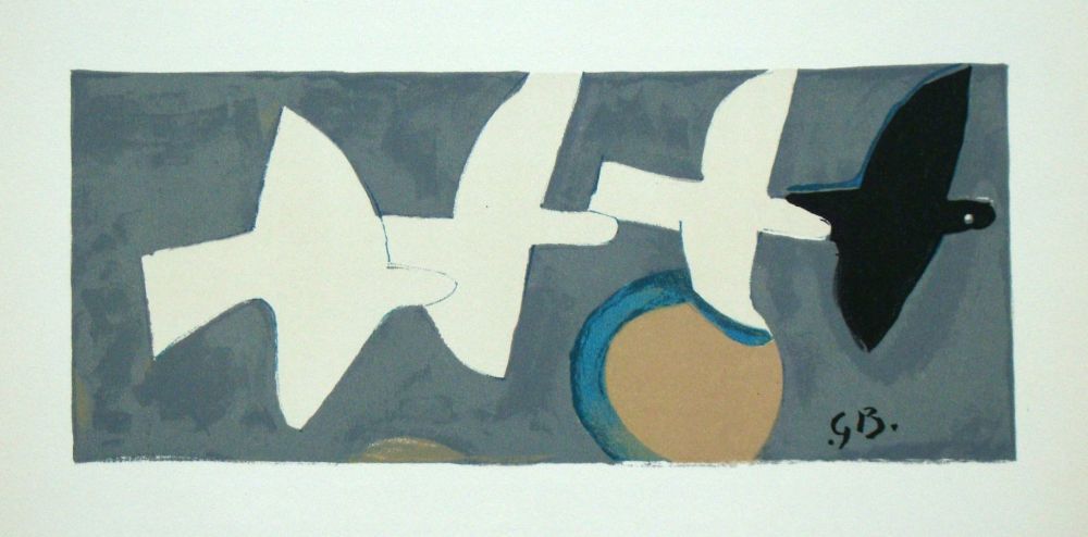 Литография Braque (After) - Quatre Oiseaux