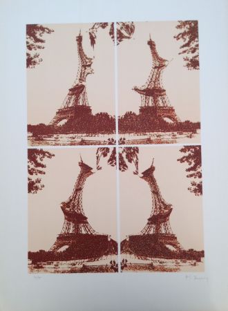 Литография Bury - Quatre tours Eiffel juxtaposées