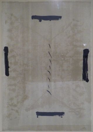 Литография Tàpies - Quatre traces noires