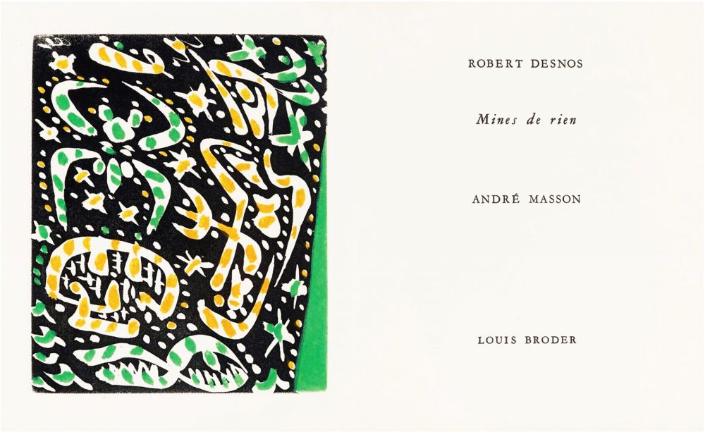 Иллюстрированная Книга Masson - R. Desnos: MINES DE RIEN. 4 gravures originales en couleurs (1957).