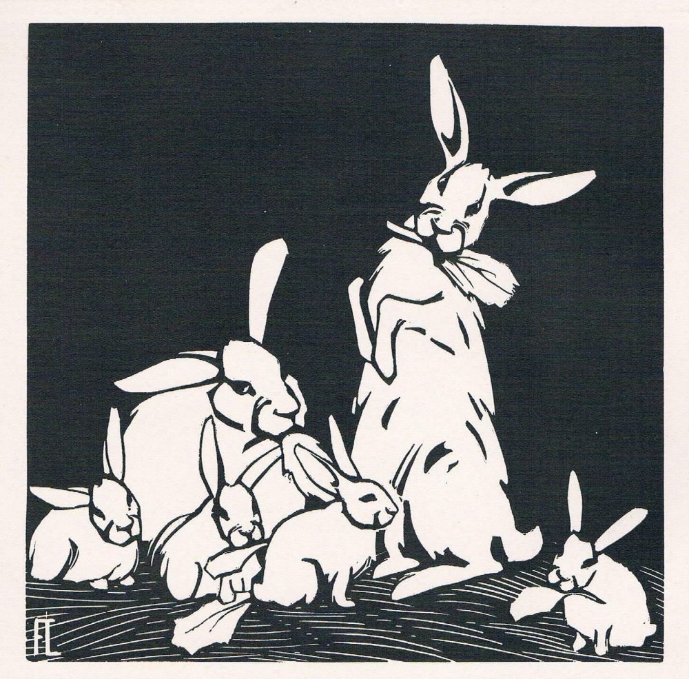 Гравюра На Дереве Lang - Rabbits