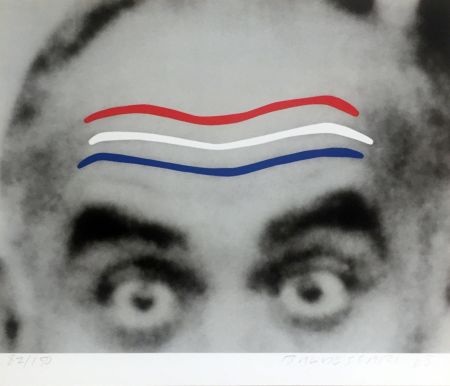 Сериграфия Baldessari - Raised Eyebrows/Furrowed Foreheads (Red, White and Blue) from the Artist for Obama Portfolio
