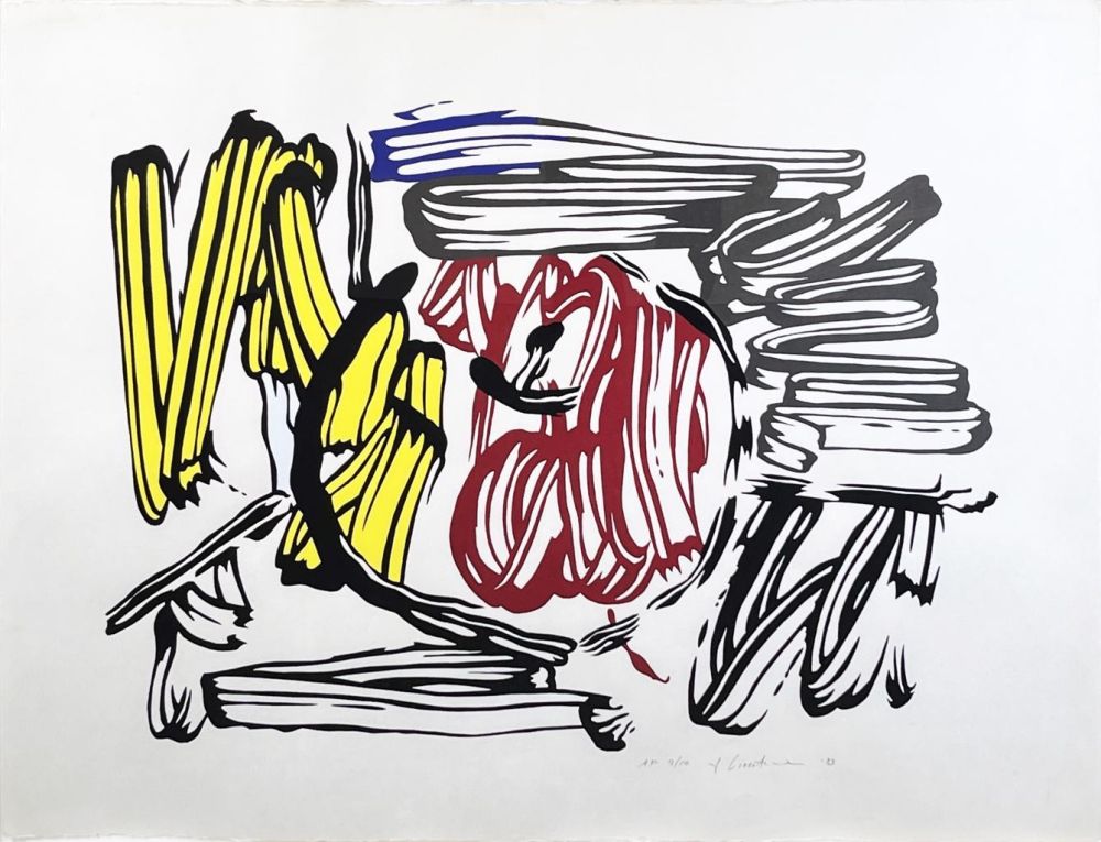 Гравюра На Дереве Lichtenstein - Red and Yellow Apple from Seven Apple Woodcuts