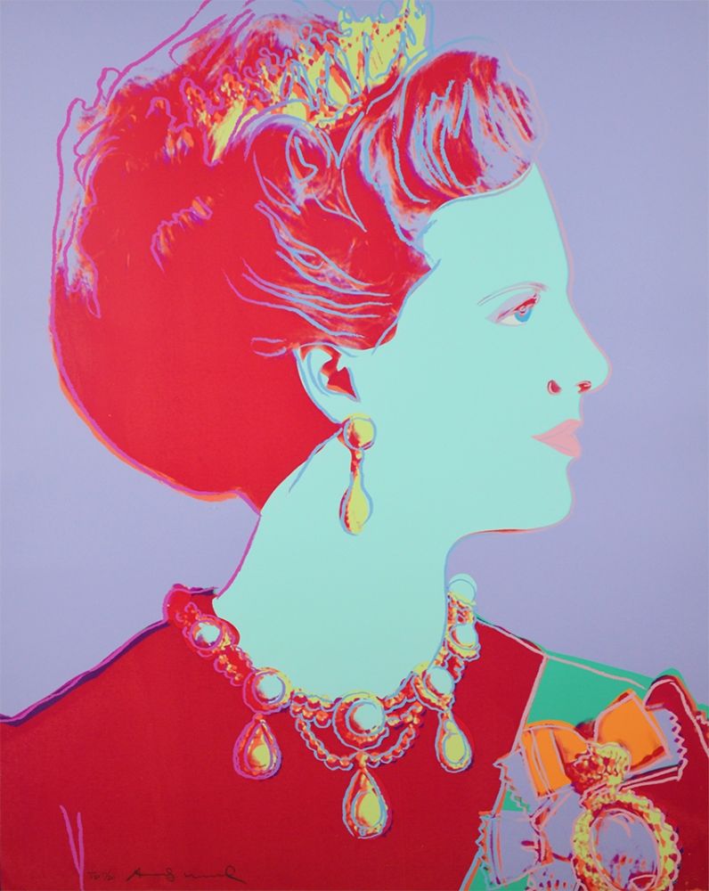 Сериграфия Warhol - Reigning Queens Series, Queen Margrethe II of Denmark (Violet)