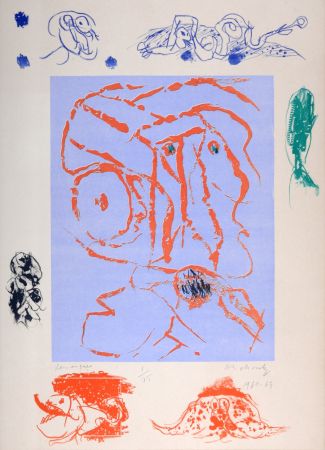 Литография Alechinsky - Remarques, 1960-63 - Hand-signed