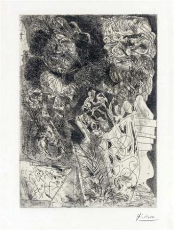 Гравюра Picasso - Rembrandt a la Palette