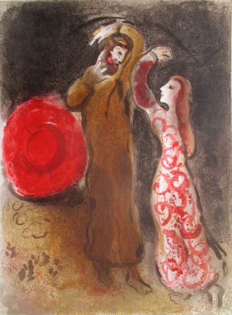 Литография Chagall - Rencontre de Ruth et de Booz/ The meeting of Ruth and Boaz