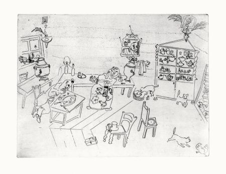 Офорт Chagall - Repas dans le Traktir