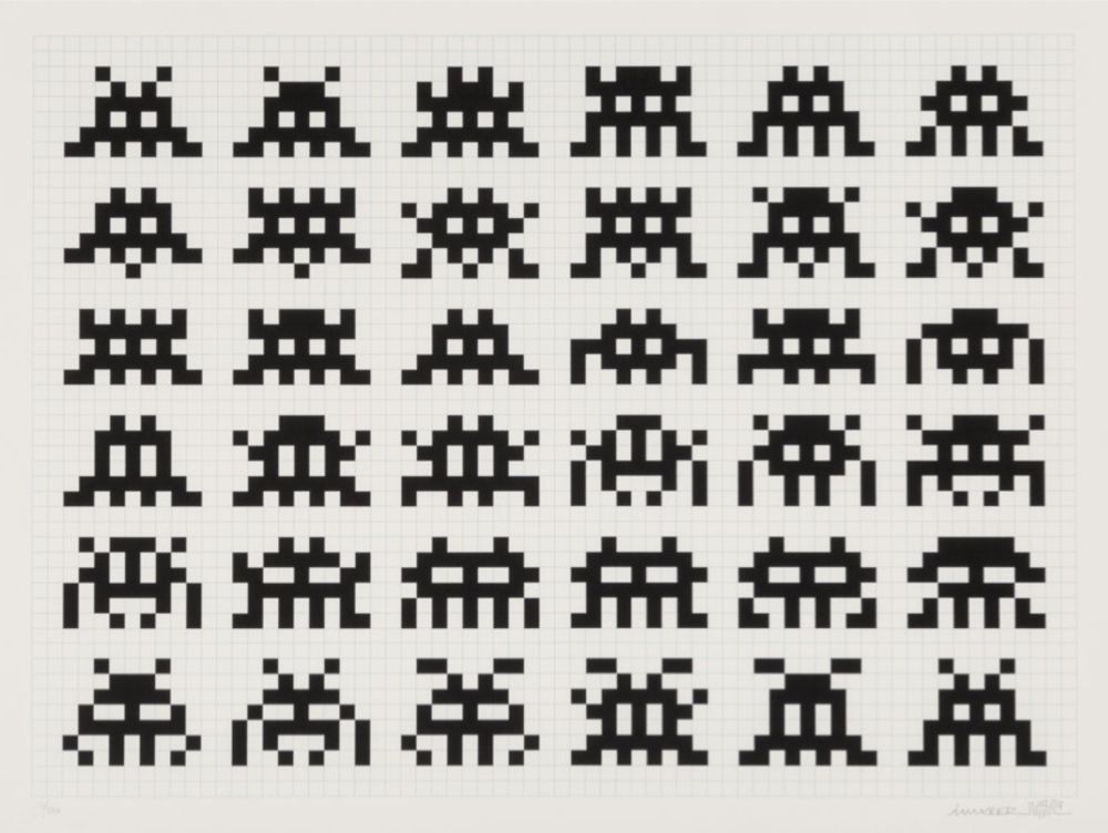 Сериграфия Invader - Repetition Variation Evolution