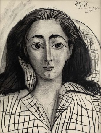 Литография Picasso - Retrato de Jacqueline
