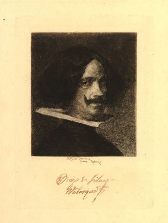 Гравюра Fortuny I Marsal - Retrato de Velázquez