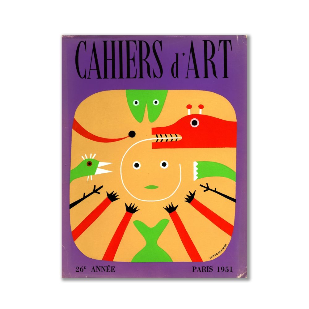 Литография Brauner - Revue Cahiers d'Art, Cover Original Lithograph by Victor Brauner, Illustr. Picasso, Giacometti, Miro...
