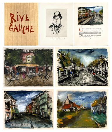 Иллюстрированная Книга Vlaminck - RIVE GAUCHE. Quartier latin - Plaisance - Montparnasse - Les Quais - Saint-Germain-des-Prés. Exemplaire avec suite et gravure aquarellée par Vlaminck.