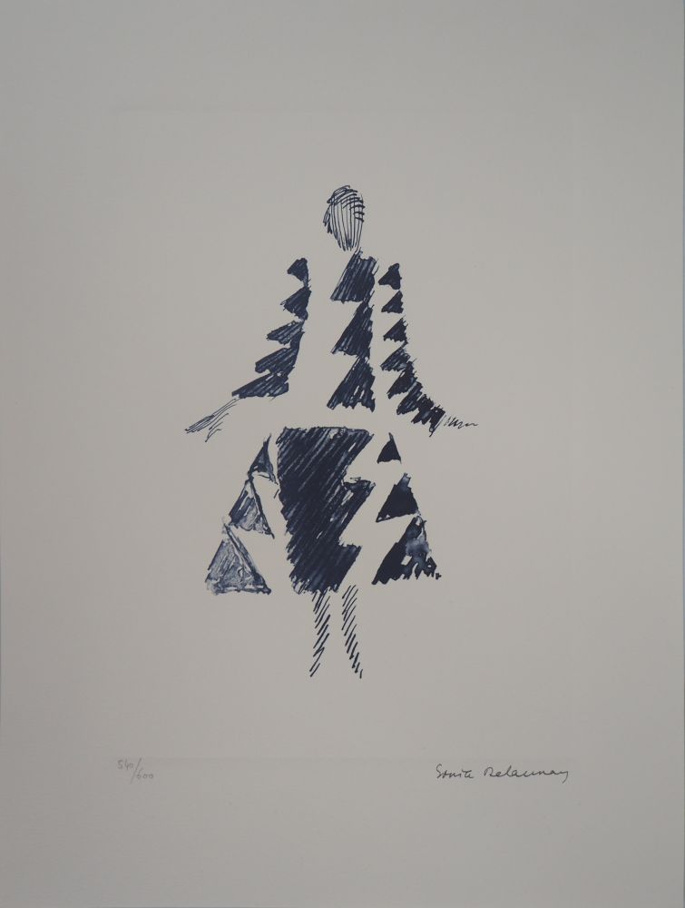 Литография Delaunay - Robe rythmes-triangles