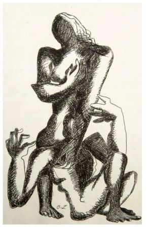 Иллюстрированная Книга Zadkine - Robert Ganzo. LESPUGUE. 6 eaux-fortes, suites et dessin original signé (1966)
