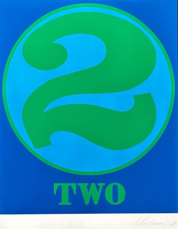 Сериграфия Indiana - Robert Indiana (1928–2018) - Two, from numbers - Screenprint in colors on Schoellers Parole paper - 1968