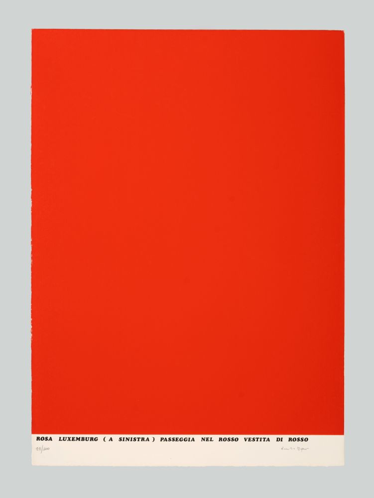 Сериграфия Isgro - Rosa Luxemburg (a sinistra) passeggia nel rosso vestita di rosso