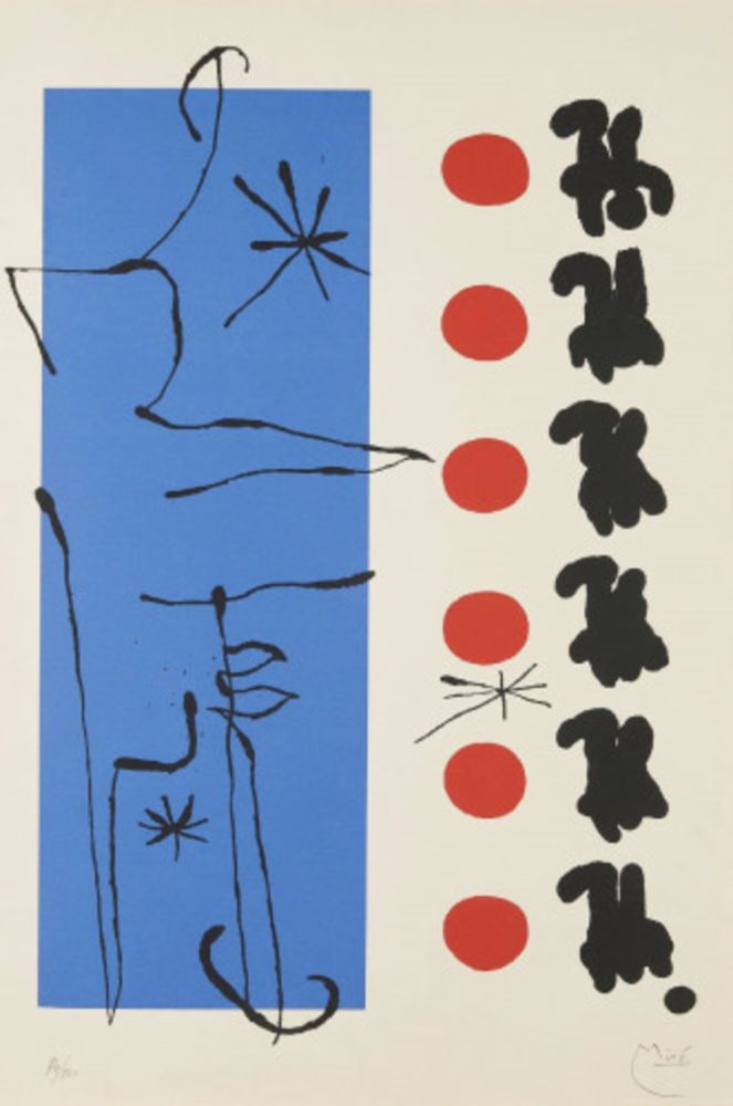 Литография Miró - Rouge et Bleu