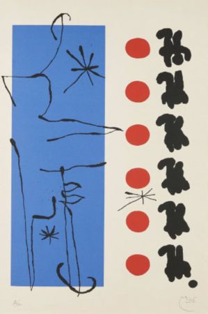 Литография Miró - Rouge et Bleu