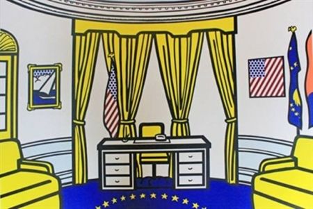 Сериграфия Lichtenstein - Roy Lichtenstein (American, 1923-1997) Oval Office 1992 Screenprint 30 x 39.25 inches   (76.2 x 99.7 cm) Signed, dated and numbered