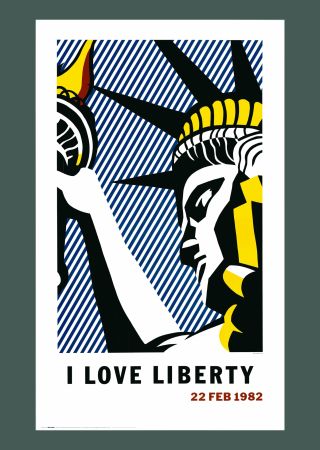 Литография Lichtenstein - Roy Lichtenstein: 'I Love Liberty' 1982 Offset-lithograph