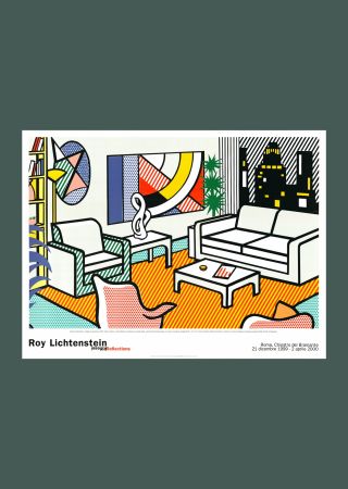 Литография Lichtenstein - Roy Lichtenstein: 'Interior with Skyline' 1999 Offset-lithograph