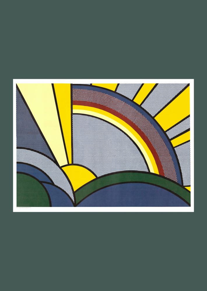 Литография Lichtenstein - Roy Lichtenstein: 'Modern Painting of Sun Rays' 1972 Offset-lithograph