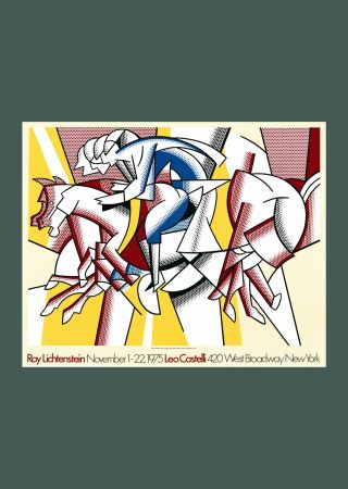 Литография Lichtenstein - Roy Lichtenstein: 'Red Horseman' 1975 Offset-lithograph