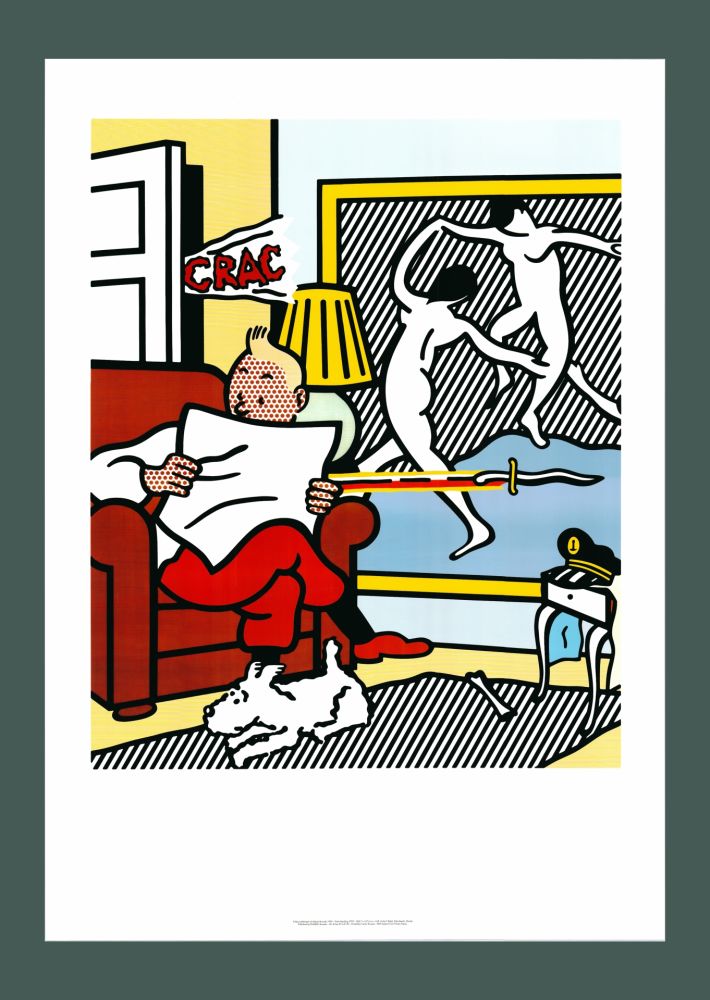 Литография Lichtenstein - Roy Lichtenstein: 'Tintin Reading' 1994 Offset-lithograph