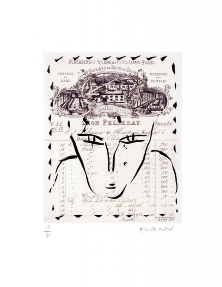 Гравюра Alechinsky - RUE CROIX DES PETITS CHAMPS / Gravure noire