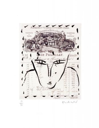Гравюра Alechinsky - RUE CROIX DES PETITS CHAMPS / Gravure noire