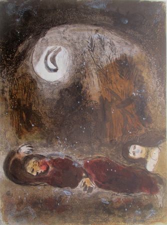 Литография Chagall - Ruth aux pieds de Boaz/Ruthe at the feet of Boaz