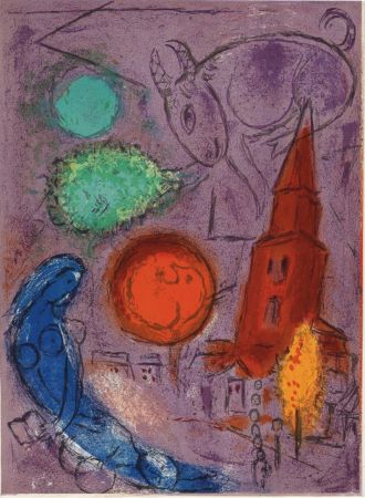 Литография Chagall - Saint-Germain-des-Prés, 1954 - Very scarce!
