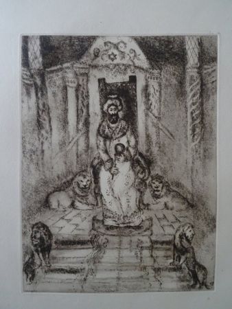Офорт Chagall - Salomon sur son throne