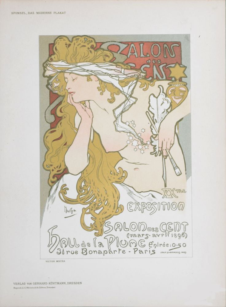 Литография Mucha - Salon des Cent, 1897