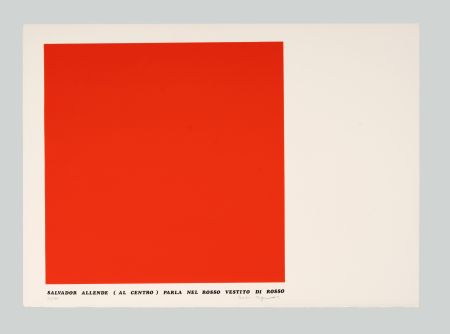 Сериграфия Isgro - Salvador Allende (al centro) parla nel rosso vestito di rosso
