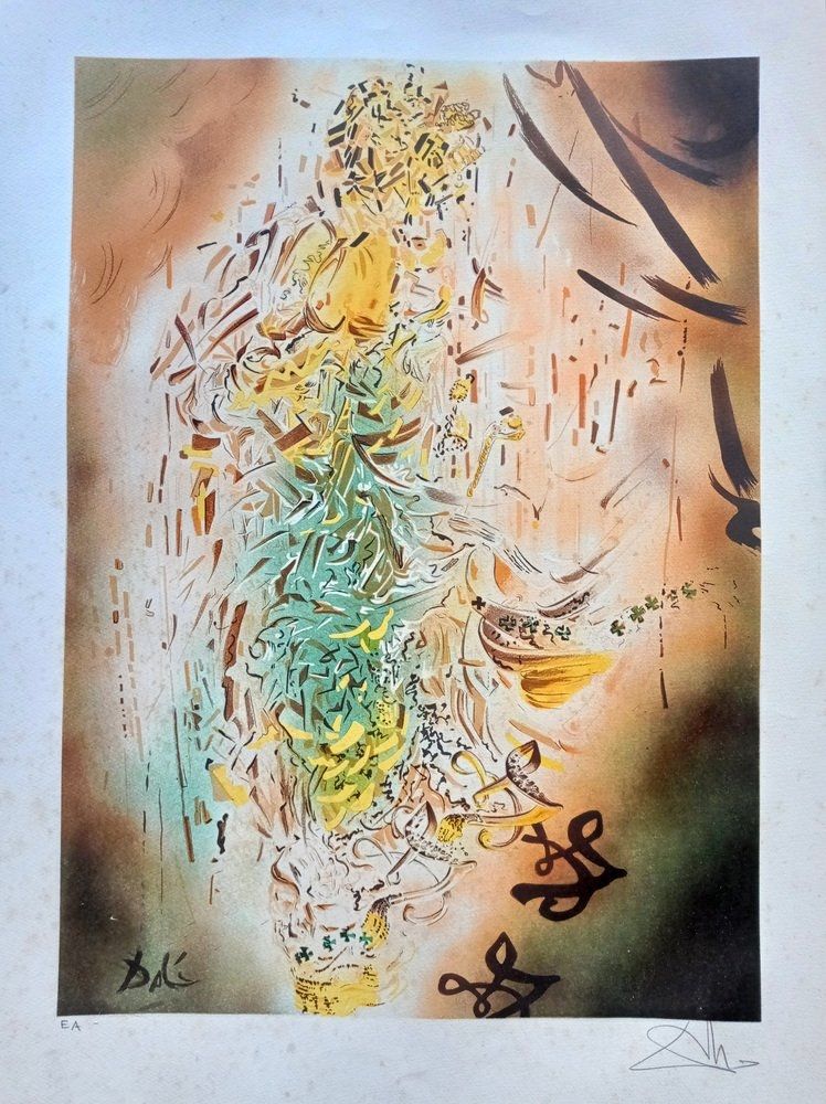 Литография Dali - Salvador Dali, Cosmic Madonna, Beautiful surrealist handsigned composition, cca 1970