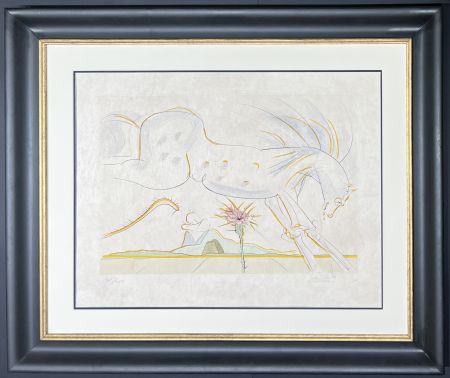 Гравюра Dali - Salvador Dalì (1904–1989) - The Horse and the Wolf - drypoint etching with stencil on extremely fine Japanese paper - 1974
