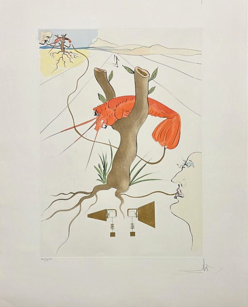 Литография Dali - Salvador Dalí - Le Téléphone, from Hommage à Leonardo da Vinci