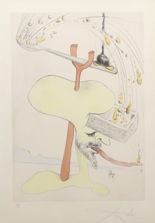 Гравюра Dali - Salvador Dalí (1904-1989) – Quevedos Visiones – Drypoint etching with stencil on Arches paper – 1975
