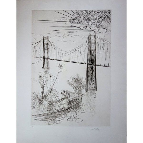Гравюра Dali - San Francisco : Golden Gate Bridge