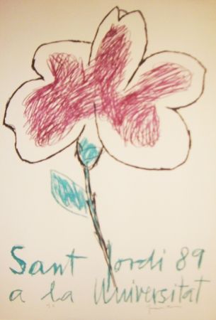 Литография Hernandez Pijuan - Sant Jordi 89 a la Universitat
