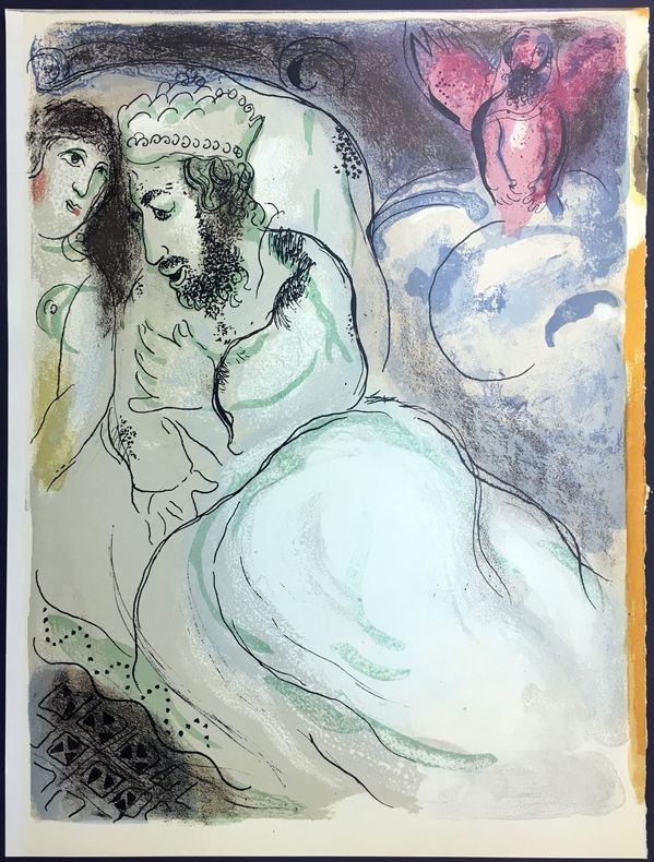 Литография Chagall - SARA ET ABIMELECH (Sarah and Abimelech). Lithographie originale
