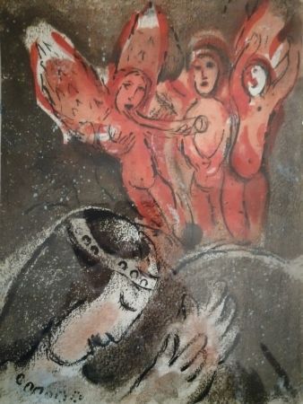 Литография Chagall - Sara et les Anges